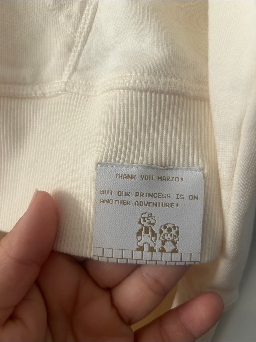 Nintendo Cream Hoodie with Gold Princess Peach Outline - Picture 2 of 5